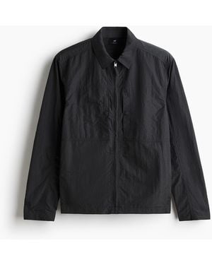 H&M Overshirt aus Nylon Regular Fit - Schwarz
