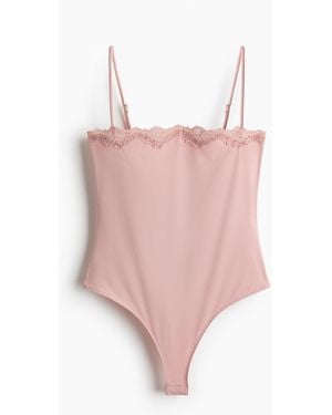 H&M Trägerbody mit Spitze - Pink