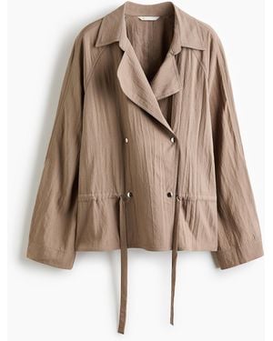 H&M Jacke aus Viskosegemisch mit Kordelzugdetail - Natur