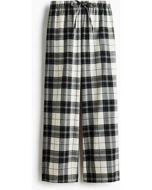 H&M Pyjamabroek Van Katoenen Flanel - Zwart