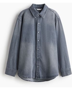 H&M Feather Soft Denimbluse - Blau