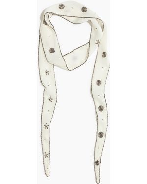 H&M Embellished chiffon scarf - Weiß