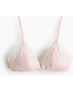 H&M Wattierter Soft-BH mit Spitze - Pink