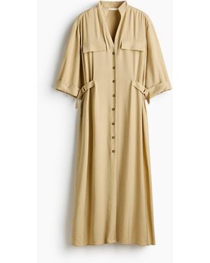 H&M Tailliertes Blusenkleid - Mettallic
