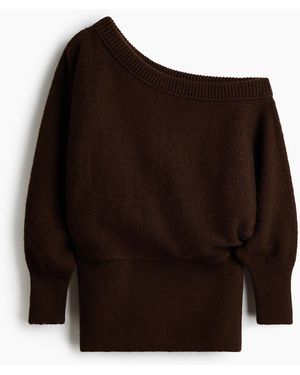 H&M One-Shoulder-Pullover - Braun