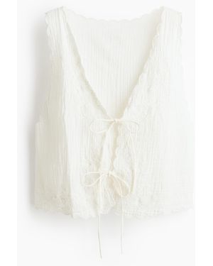H&M Strandtop aus Baumwollmusselin - Weiß