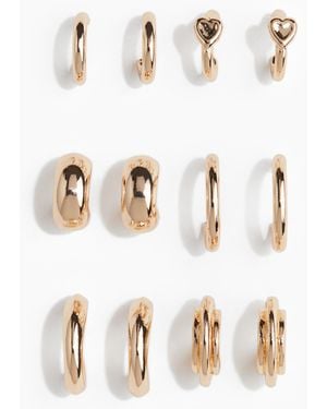 H&M 6 Paar Hoop-Ohrringe - Weiß