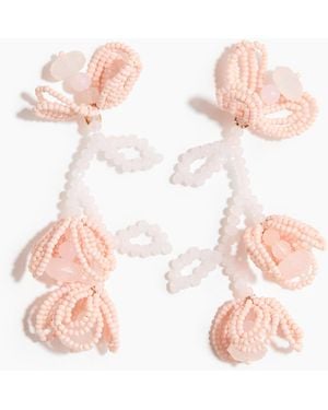 H&M Blumenohrringe mit Perlen - Pink