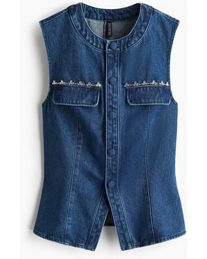 H&M Jeansgilet - Blau