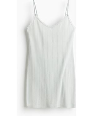 H&M Pointelle-Nachthemd - Weiß
