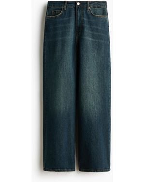 H&M Straight Regular Waist Jeans - Grün