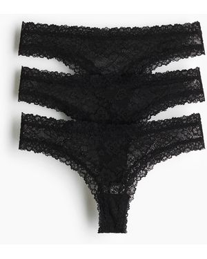H&M 3er-Pack Brazil Slips aus Spitze - Schwarz