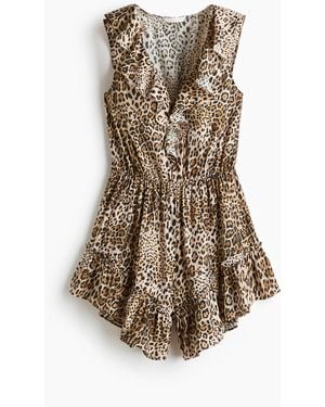 H&M Korte Jumpsuit Van Viscosemix Met Volants - Naturel