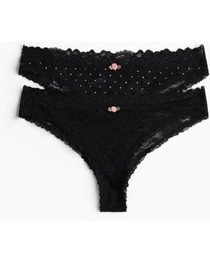 H&M Set Van 2 Kanten Slips - Zwart