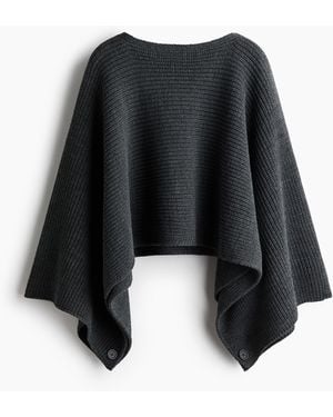 H&M Gestricktes Cape mit U-Boot-Ausschnitt - Schwarz