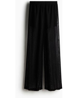 H&M Mesh-Hose mit weitem Bein - Schwarz