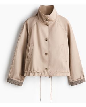 H&M Twilljacke mit Trichterkragen - Natur