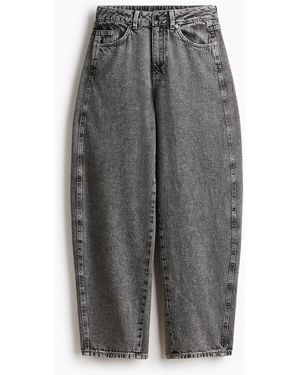 H&M Barrel High Waist Jeans - Grau