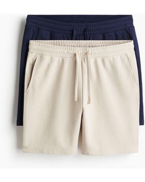 H&M 2er-Pack Sweatshorts in Regular Fit - Blau