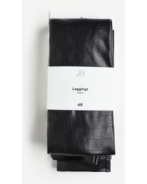 H&M Leggings mit Coating - Schwarz