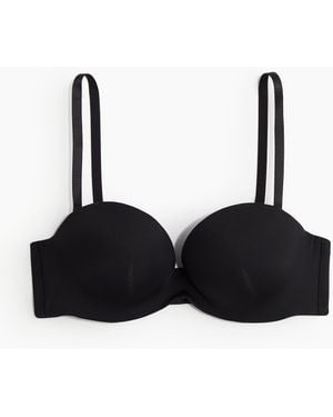 H&M Super-Push-up-Balconette-BH aus Mikrofaser - Schwarz