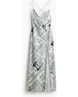 H&M Strappy Jurk Van Satijn - Wit
