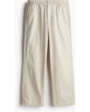 H&M Popelinehose in Relaxed Fit - Weiß