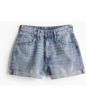 H&M Jeansshorts High Waist - Blau