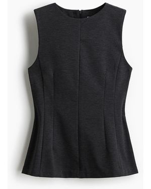 H&M Punto di Roma peplum top - Schwarz