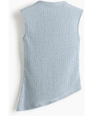 H&M Crinkled asymmetric top - Blau