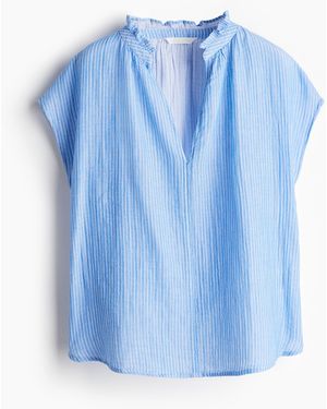 H&M Bluse aus Baumwollmusselin - Blau