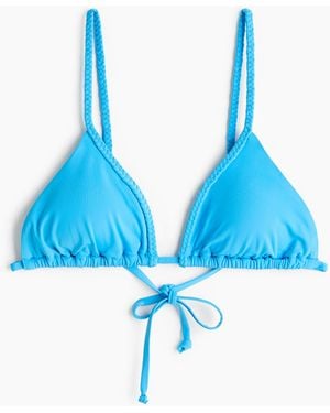 H&M Wattiertes Triangel-Bikinitop - Blau