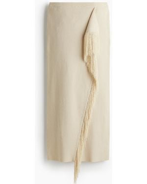 H&M Rock mit Fransenbesatz - Natur