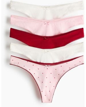 H&M 5er-Pack Baumwolltangas - Rot