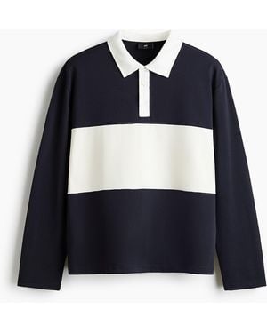 H&M Katoenen Rugbyshirt - Blauw