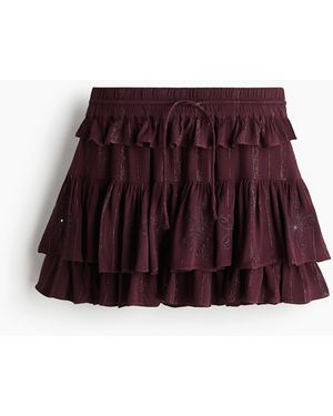 H&M Flounced mini skirt - Rot