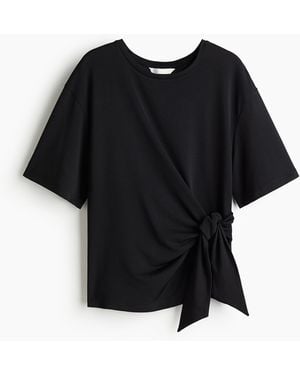 H&M Shirt mit Bindedetails - Schwarz