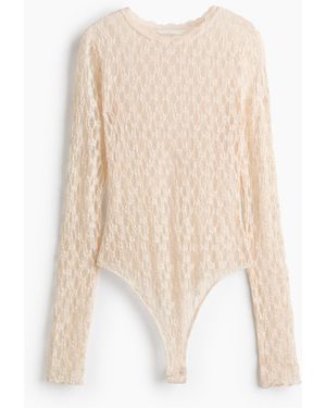 H&M Tangabody im Spitzenlook - Natur