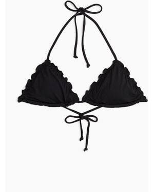 H&M Wattiertes Triangel-Bikinitop - Schwarz