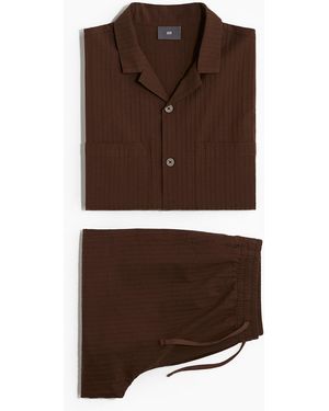 H&M Schlafoberteil und Shorts aus Baumwolle - Braun