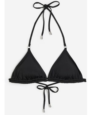 H&M Wattiertes Triangel-Bikinitop - Schwarz