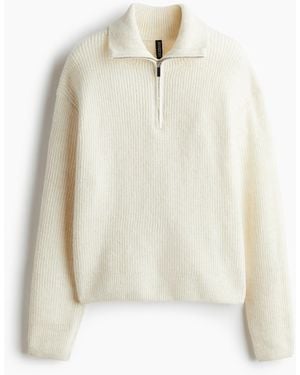 H&M Pullover mit Zipper - Weiß