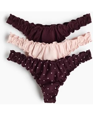 H&M 3er-Pack Tangas mit Overlockdetail - Lila