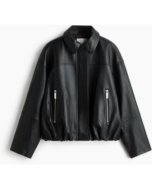 H&M Lederjacke - Schwarz