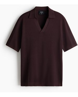 H&M Cooling Strick-Poloshirt in Regular Fit - Rot