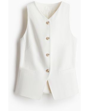 H&M Long-Gilet - Weiß