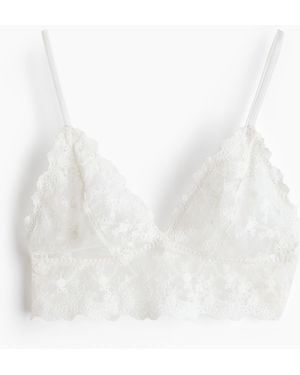 H&M Bralette Met Borduursel - Wit