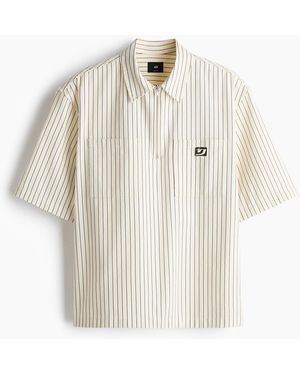 H&M Twillhemd mit Reißverschluss in Relaxed Fit - Weiß
