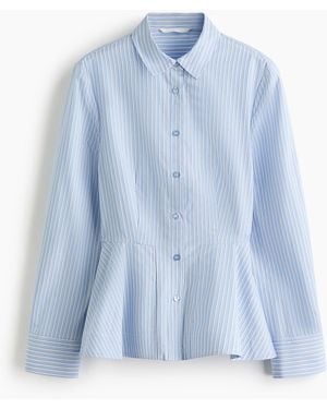 H&M Peplumbluse aus Baumwolle - Blau