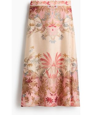 H&M Ausgestellter Rock aus Leinengemisch - Pink